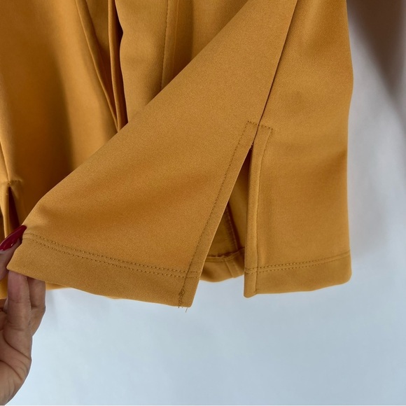 Zara Knit Long Sleeve Tortoise Shell Button Front Collared Shirt Side‎ Slits - Picture 5 of 12